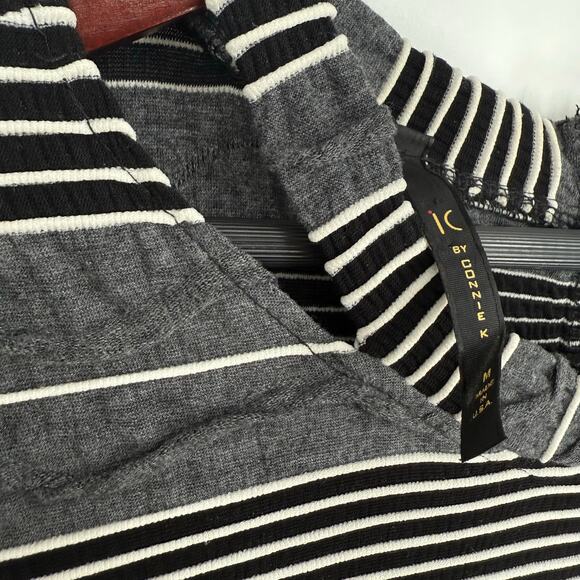 IC by Connie K MEDIUM Wearable Art to Wear Gray Artwear Artsy Blouse Shirt Top - Picture 5 of 8